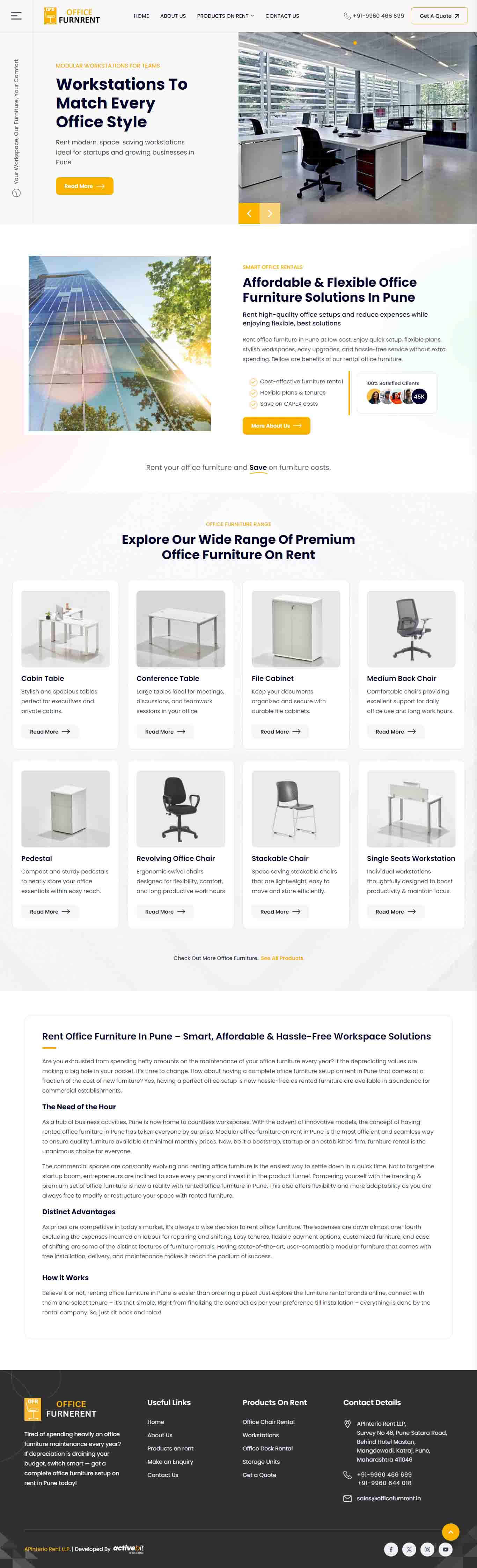 Office Furniture on rent in pune