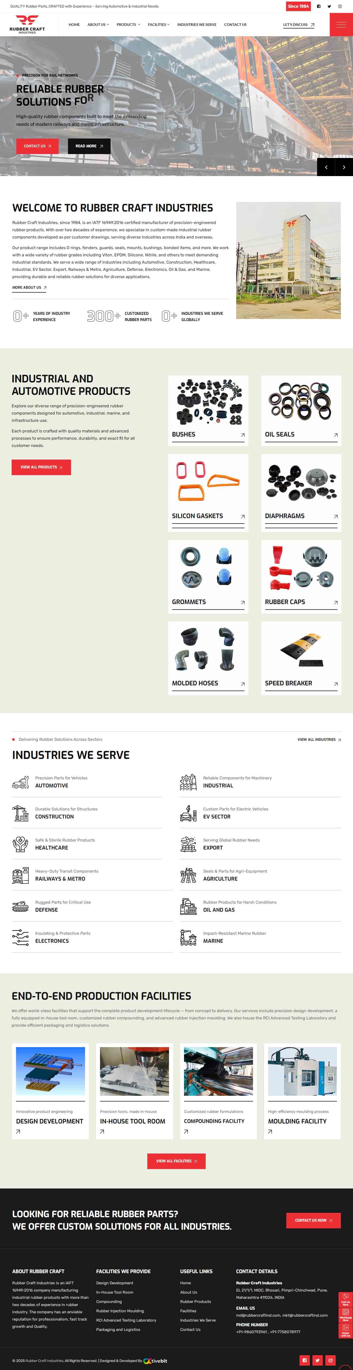 Rubber Craft Industries website design